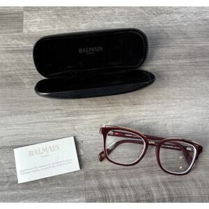 Balmain Paris Burgundy Eye Glasses Womens Eye Glass Frames 140-51-18